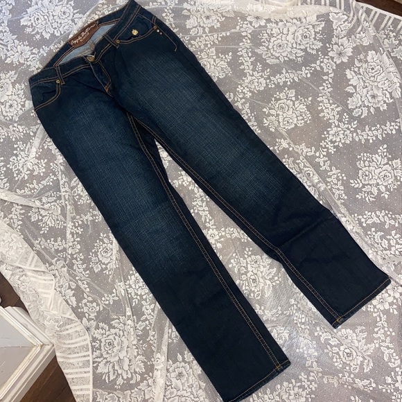 Y2K NEW APPLE BOTTOM JEANS SZ 9/10  ORANGE POCKET DETAIL SIGNATURE VINTAGE RARE - Picture 11 of 13